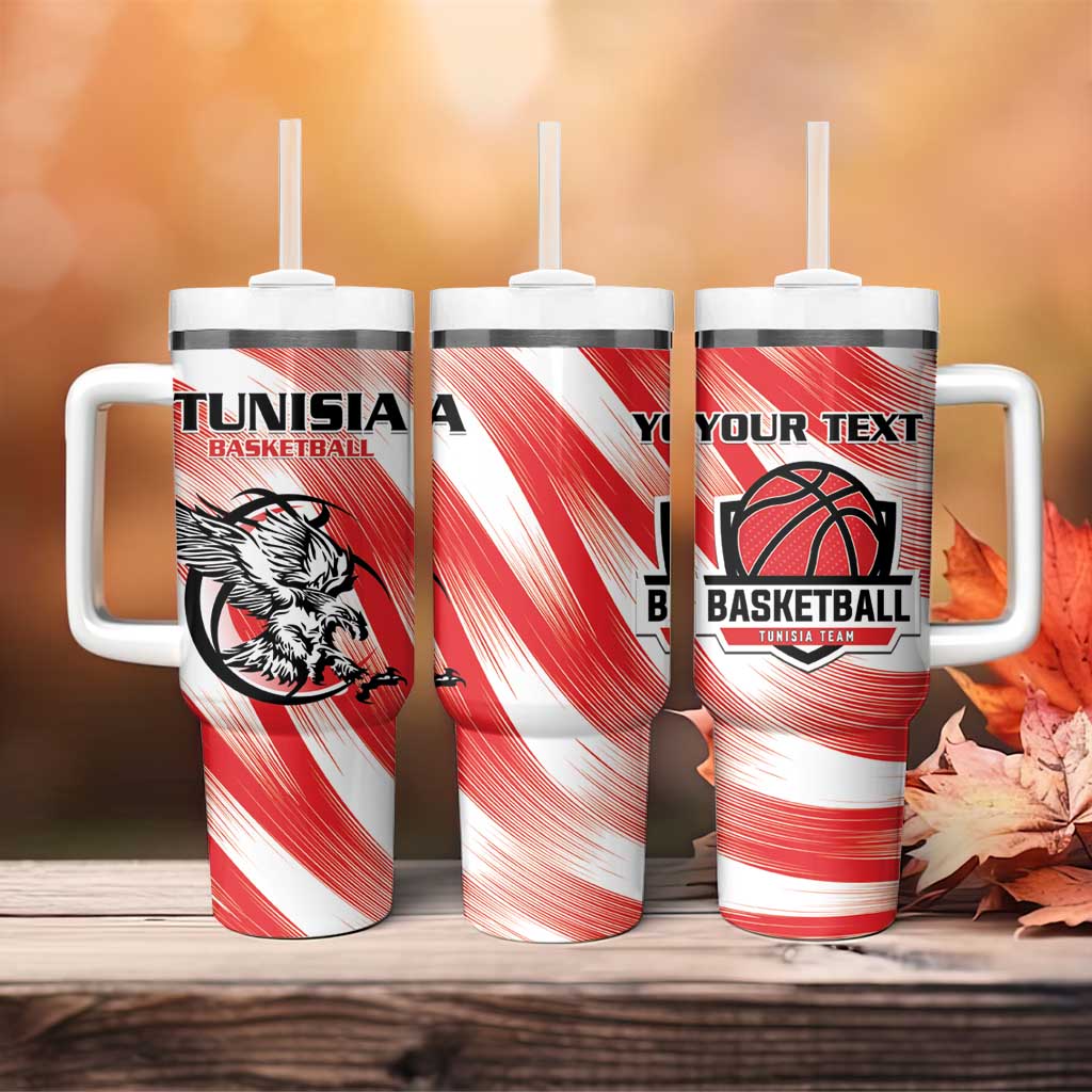 Afro Basketball Tunisia Custom Tumbler With Handle Go Eagles of Carthage LT15