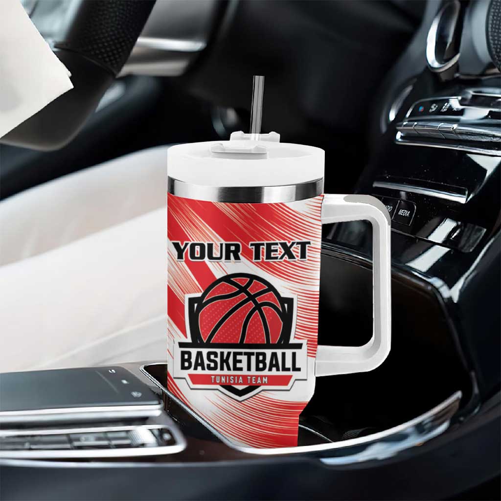 Afro Basketball Tunisia Custom Tumbler With Handle Go Eagles of Carthage LT15