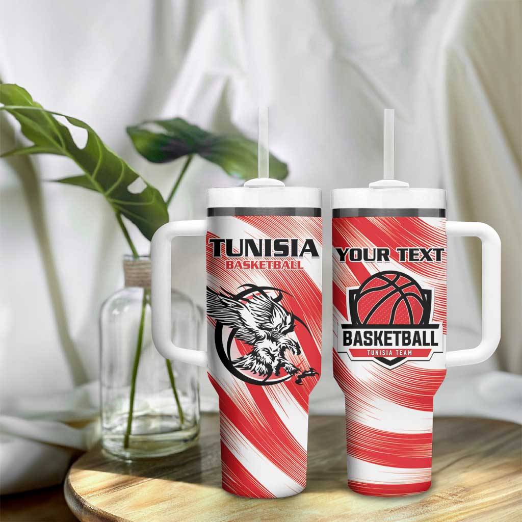 Afro Basketball Tunisia Custom Tumbler With Handle Go Eagles of Carthage LT15