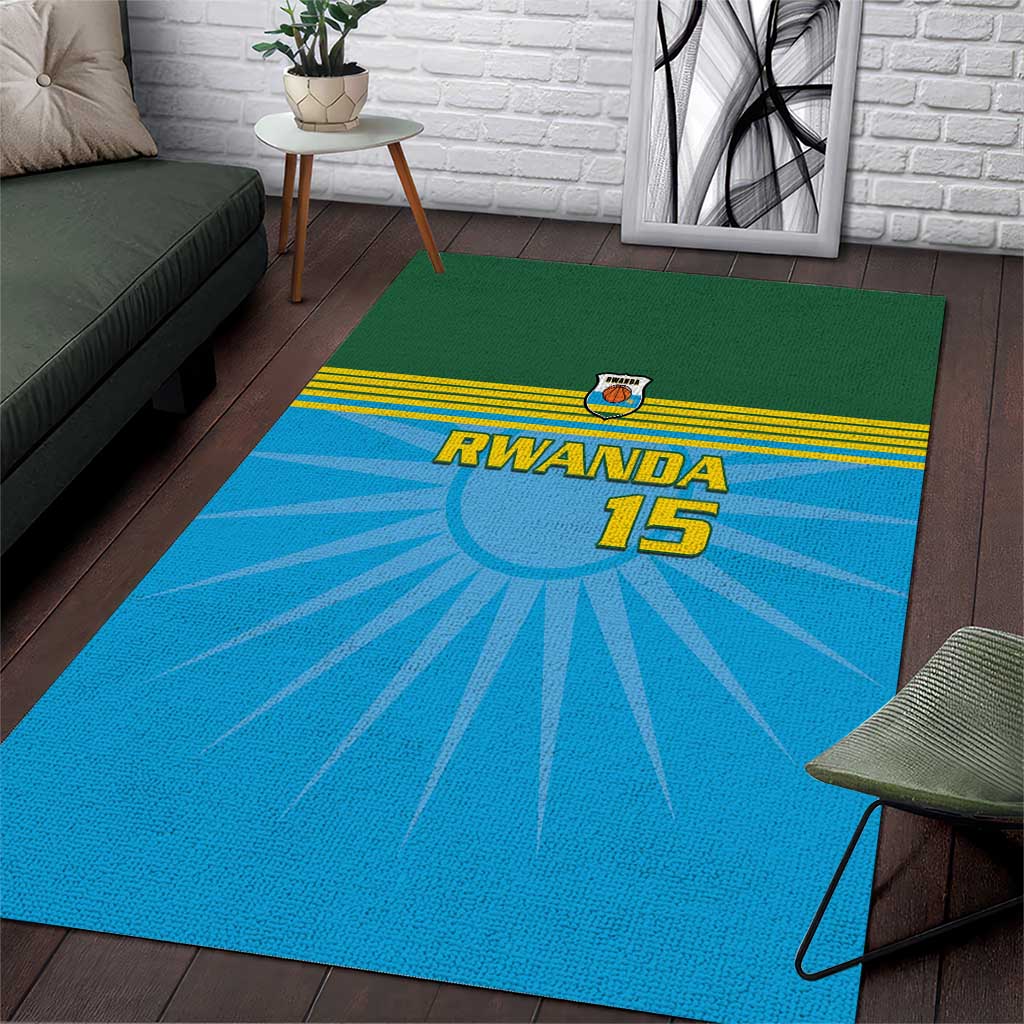 Afro Basketball Rwanda Custom Area Rug Go Champions LT15