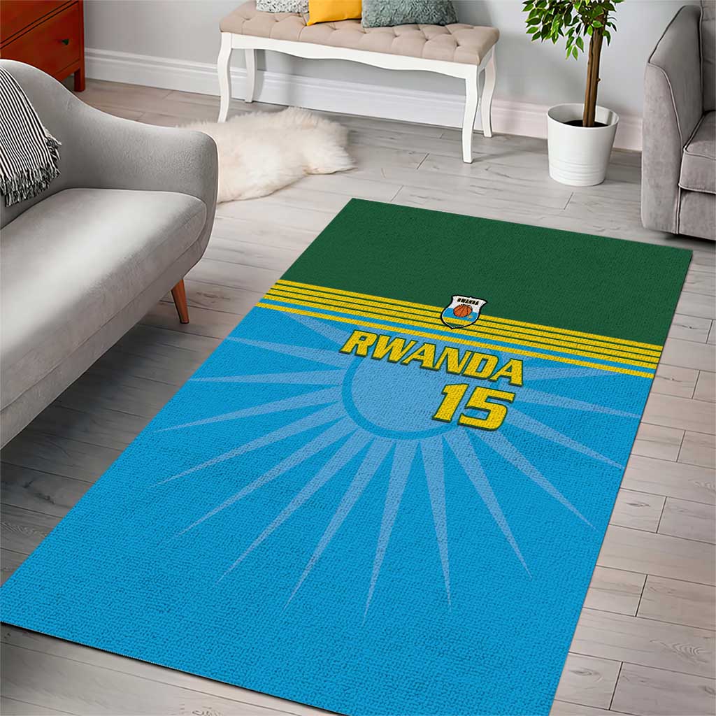 Afro Basketball Rwanda Custom Area Rug Go Champions LT15