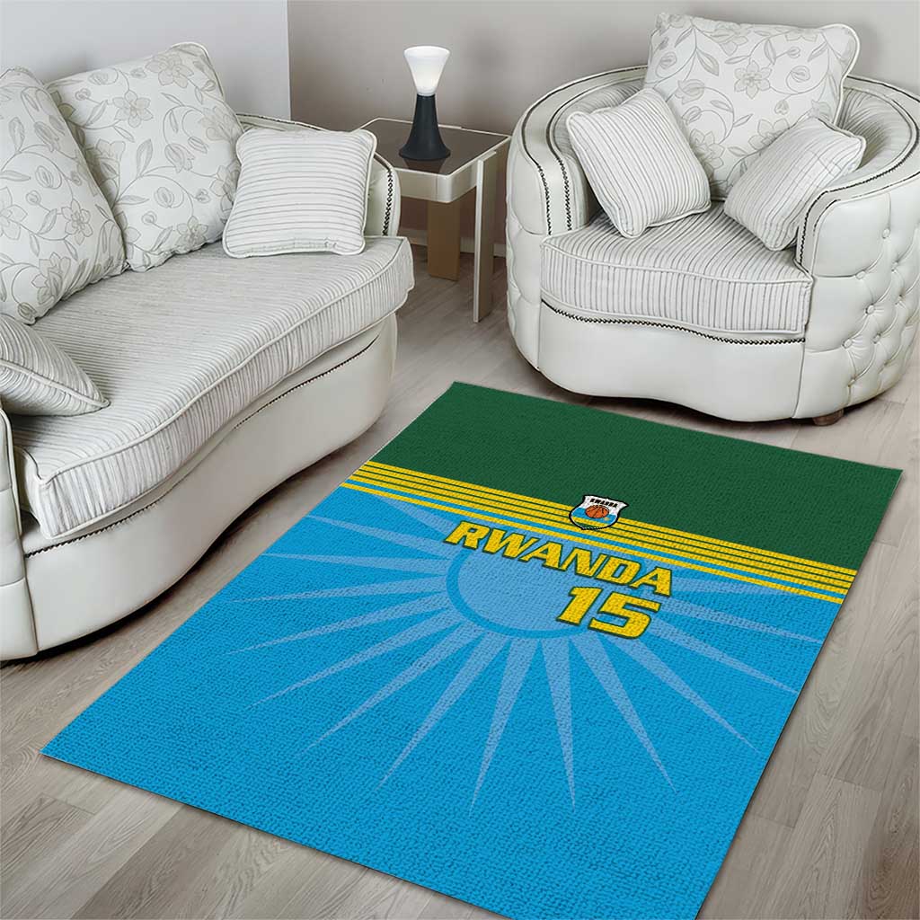Afro Basketball Rwanda Custom Area Rug Go Champions LT15