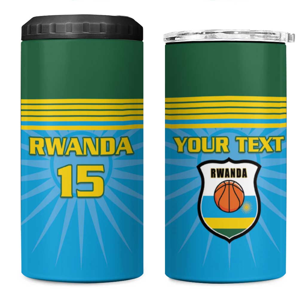 Afro Basketball Rwanda Custom 4 in 1 Can Cooler Tumbler Go Champions LT15