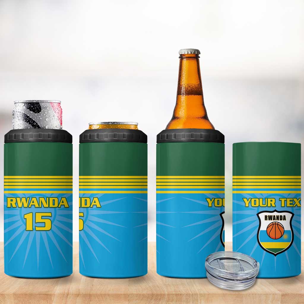 Afro Basketball Rwanda Custom 4 in 1 Can Cooler Tumbler Go Champions LT15