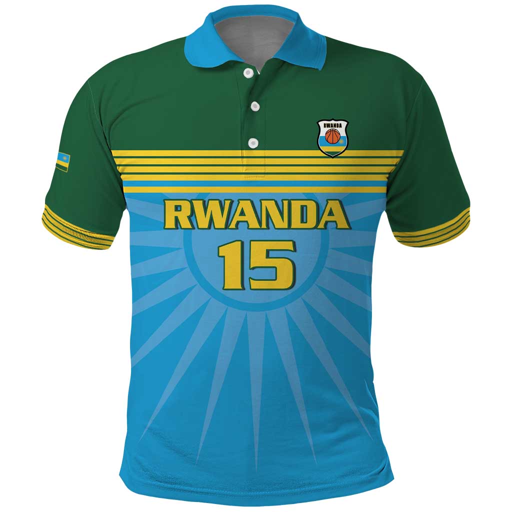 Custom Rwanda Basketball Polo Shirt Go Champions LT15