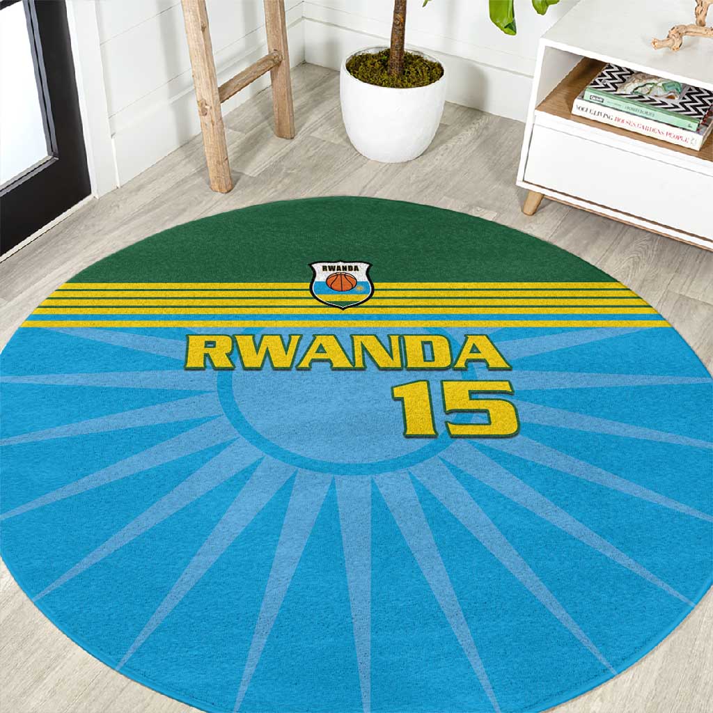 Afro Basketball Rwanda Custom Round Carpet Go Champions LT15
