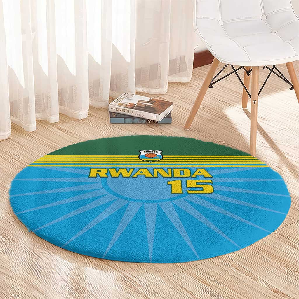 Afro Basketball Rwanda Custom Round Carpet Go Champions LT15