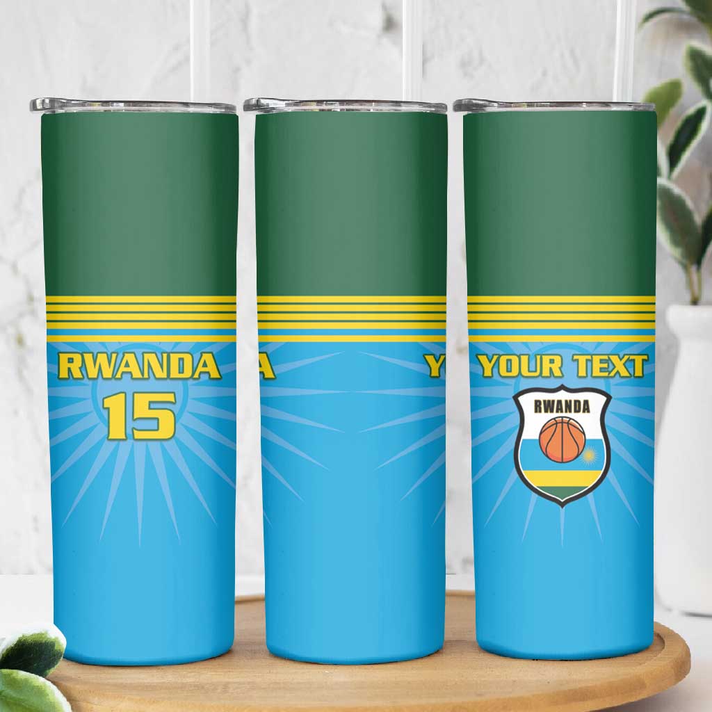 Afro Basketball Rwanda Custom Skinny Tumbler Go Champions LT15