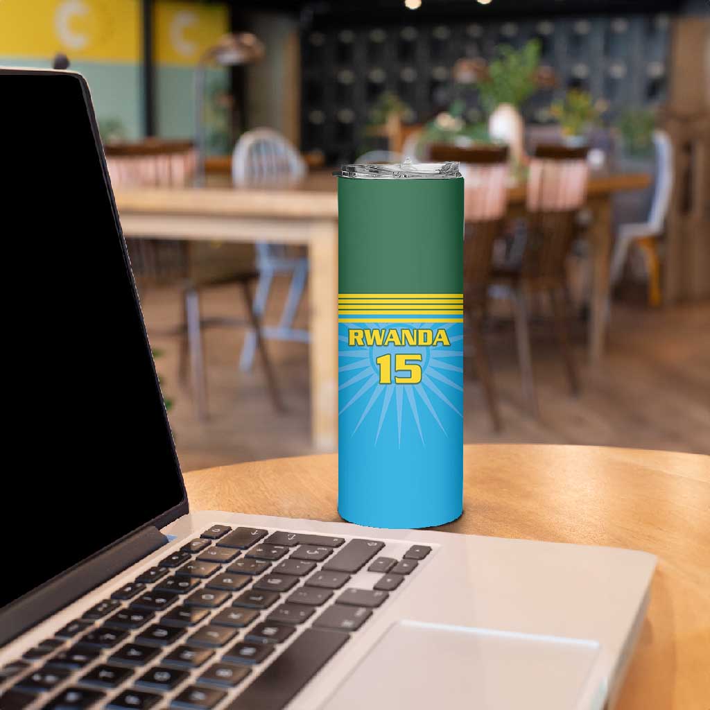 Afro Basketball Rwanda Custom Skinny Tumbler Go Champions LT15