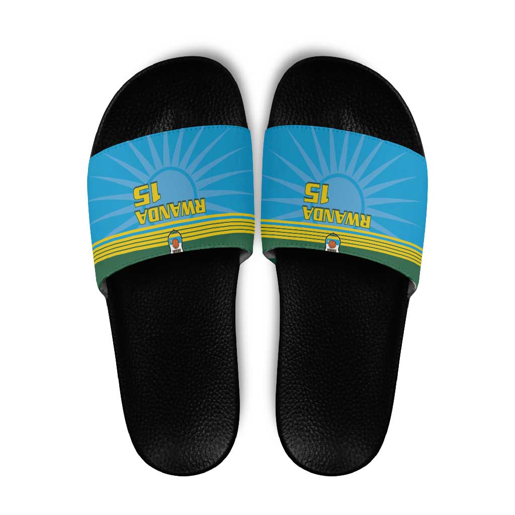 Custom Rwanda Basketball Slide Sandals Go Champions LT15
