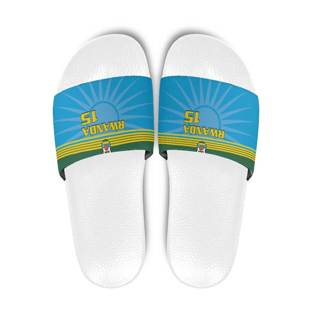 Custom Rwanda Basketball Slide Sandals Go Champions LT15