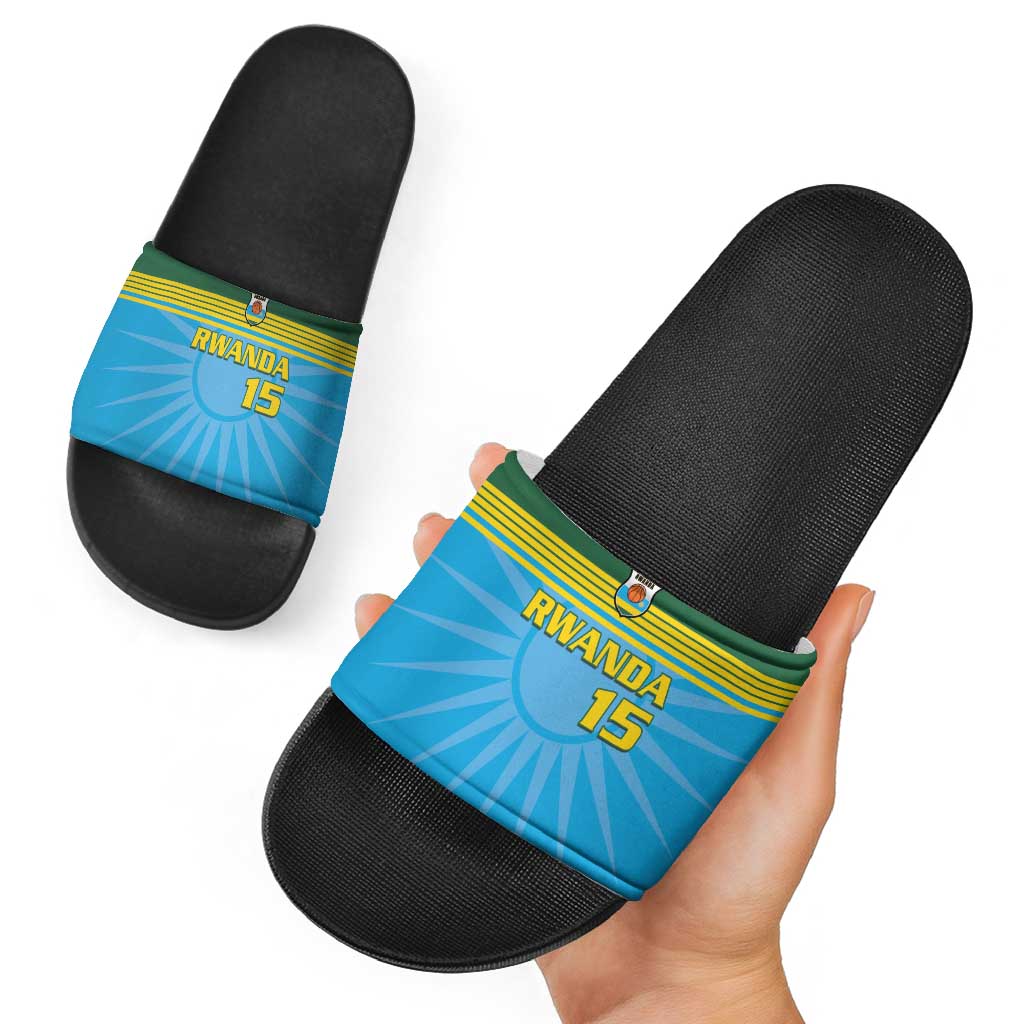 Custom Rwanda Basketball Slide Sandals Go Champions LT15