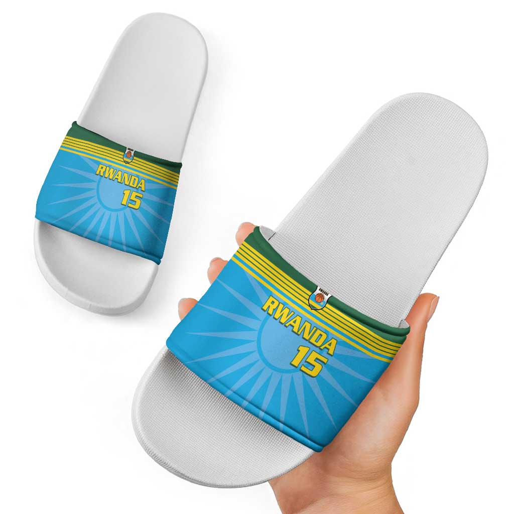 Custom Rwanda Basketball Slide Sandals Go Champions LT15