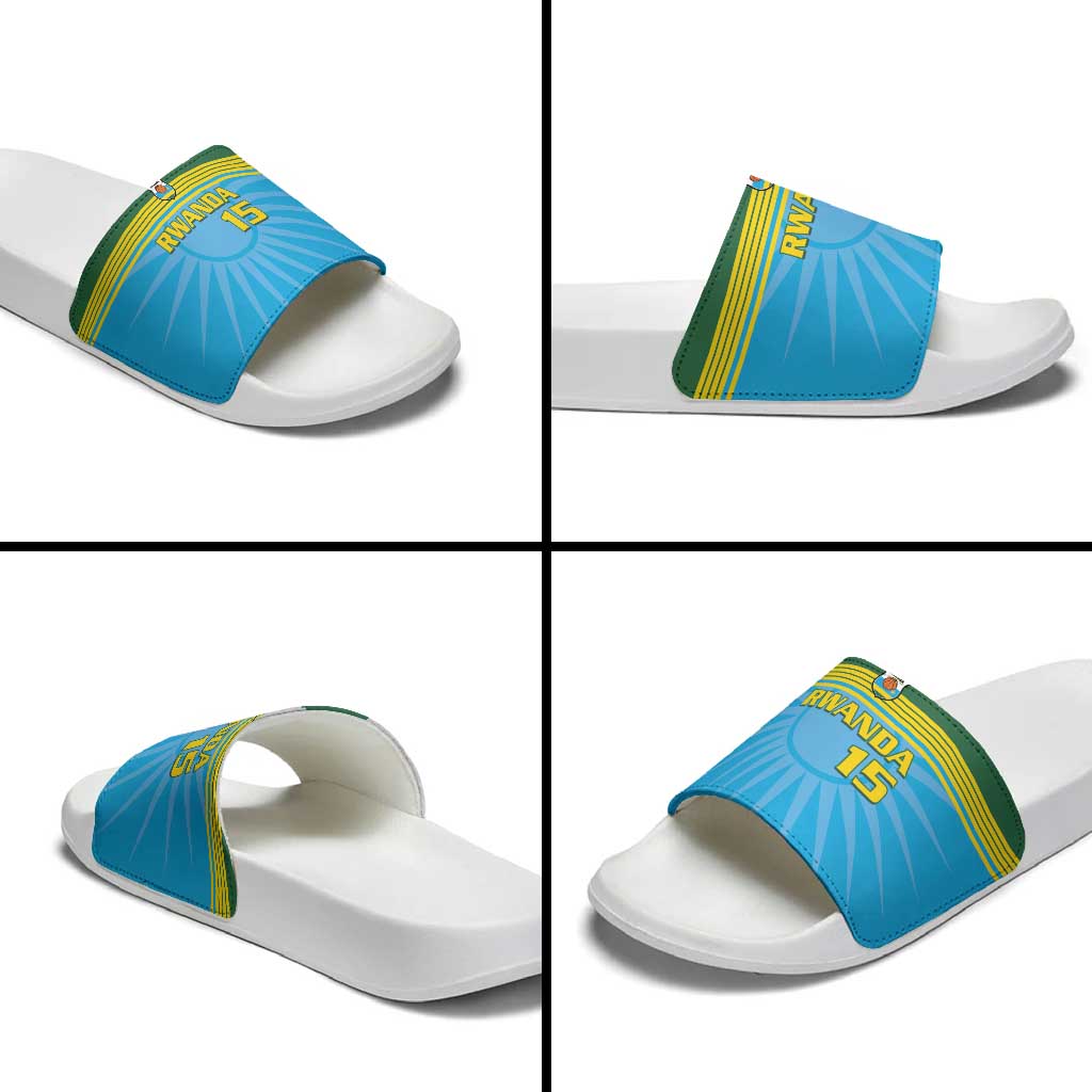 Custom Rwanda Basketball Slide Sandals Go Champions LT15