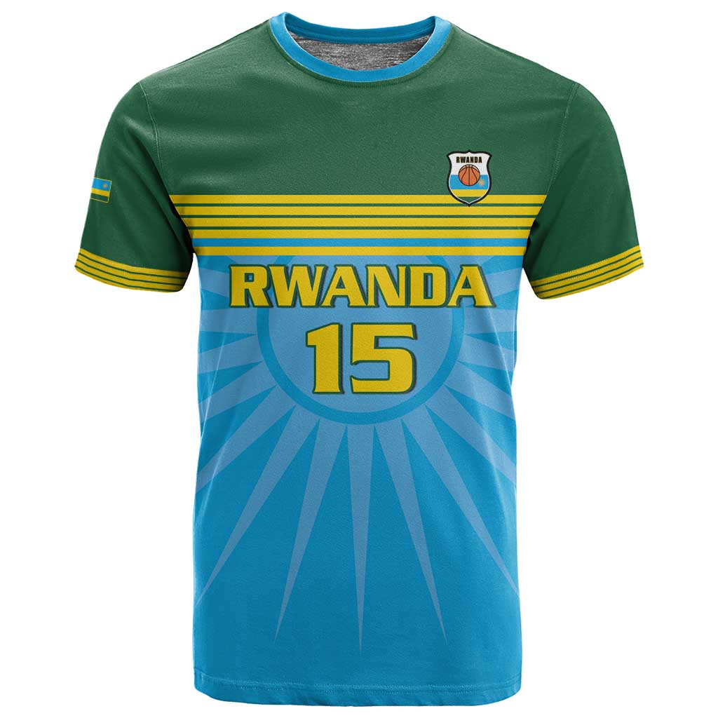 Afro Basketball Rwanda Custom T shirt Go Champions LT15