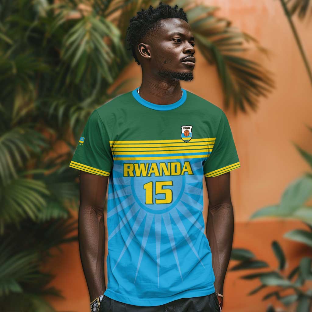 Afro Basketball Rwanda Custom T shirt Go Champions LT15