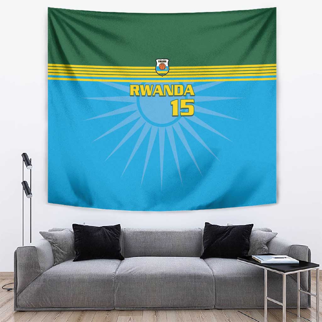 Afro Basketball Rwanda Custom Tapestry Go Champions LT15