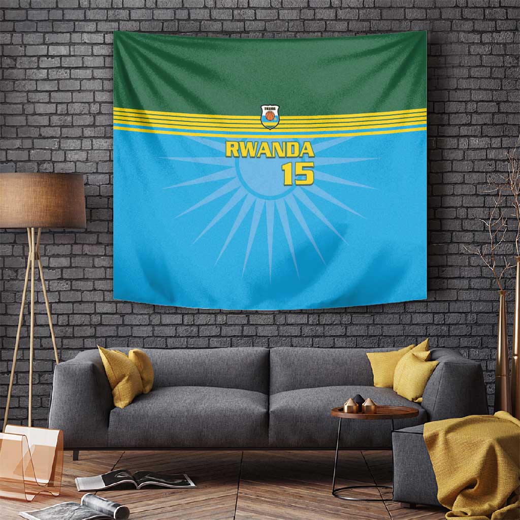 Afro Basketball Rwanda Custom Tapestry Go Champions LT15