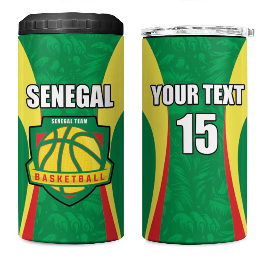Afro Basketball Senegal Custom 4 in 1 Can Cooler Tumbler Go Champions Lions LT15