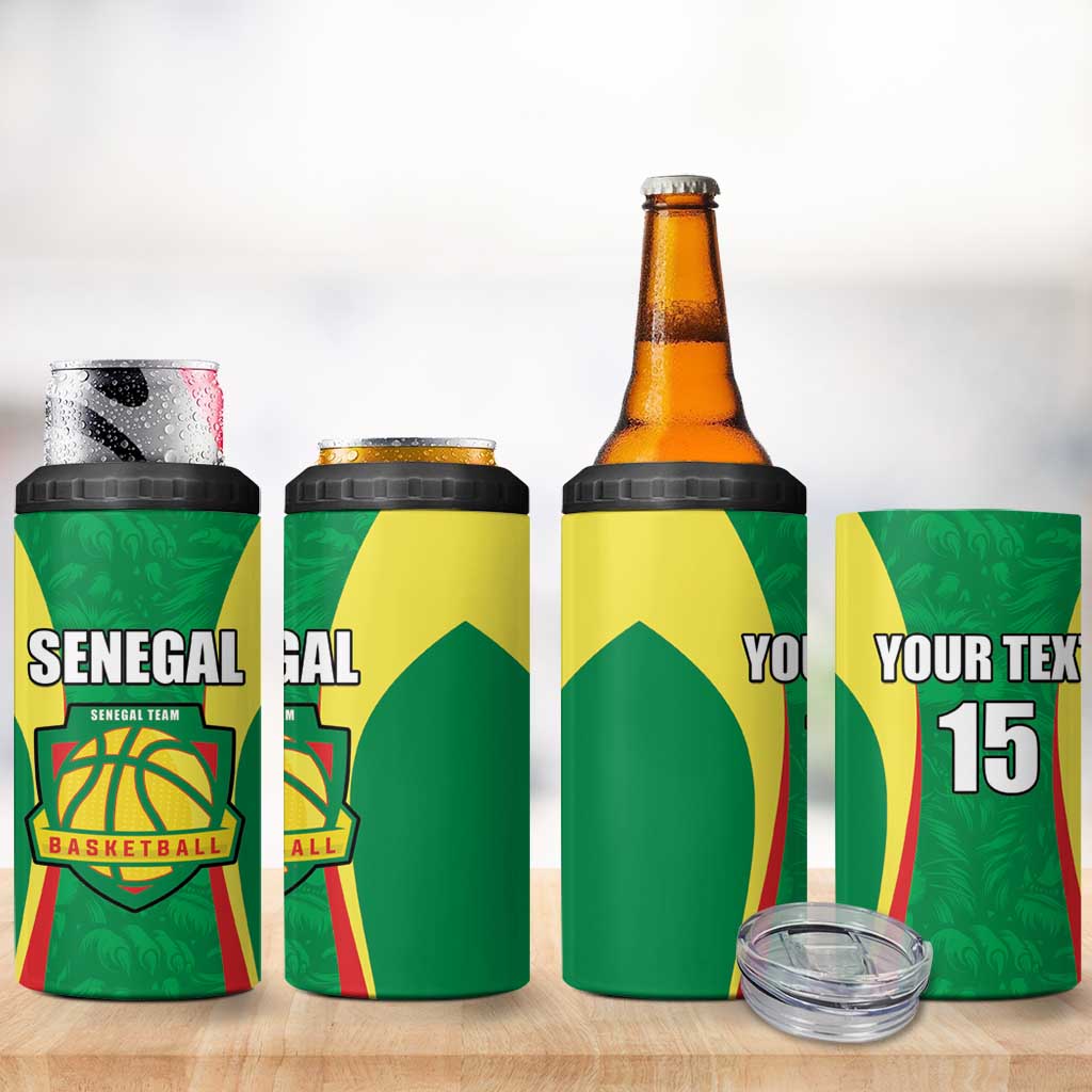 Afro Basketball Senegal Custom 4 in 1 Can Cooler Tumbler Go Champions Lions LT15