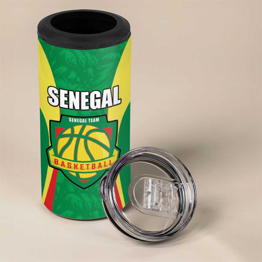 Afro Basketball Senegal Custom 4 in 1 Can Cooler Tumbler Go Champions Lions LT15