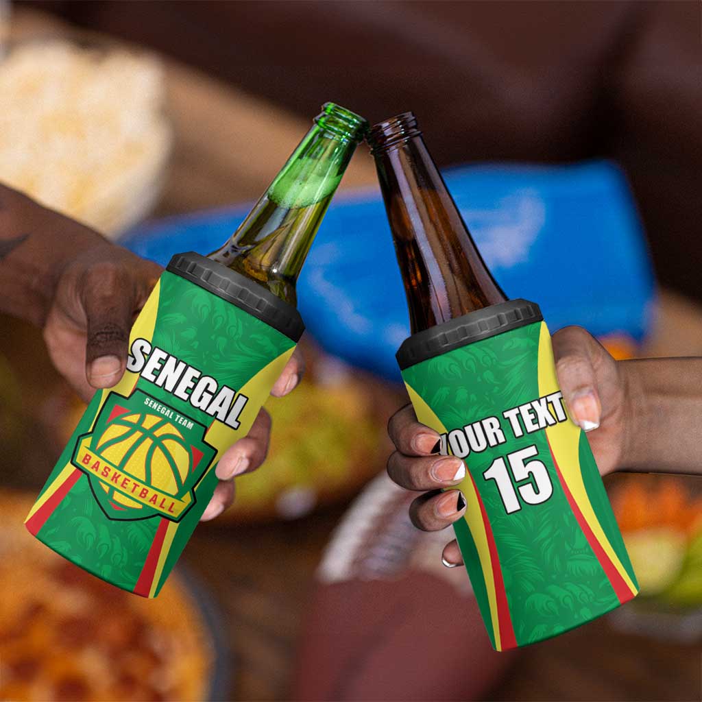 Afro Basketball Senegal Custom 4 in 1 Can Cooler Tumbler Go Champions Lions LT15