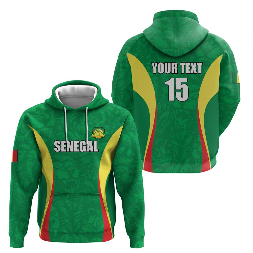 Custom Senegal Basketball Hoodie Go Champions Lions LT15