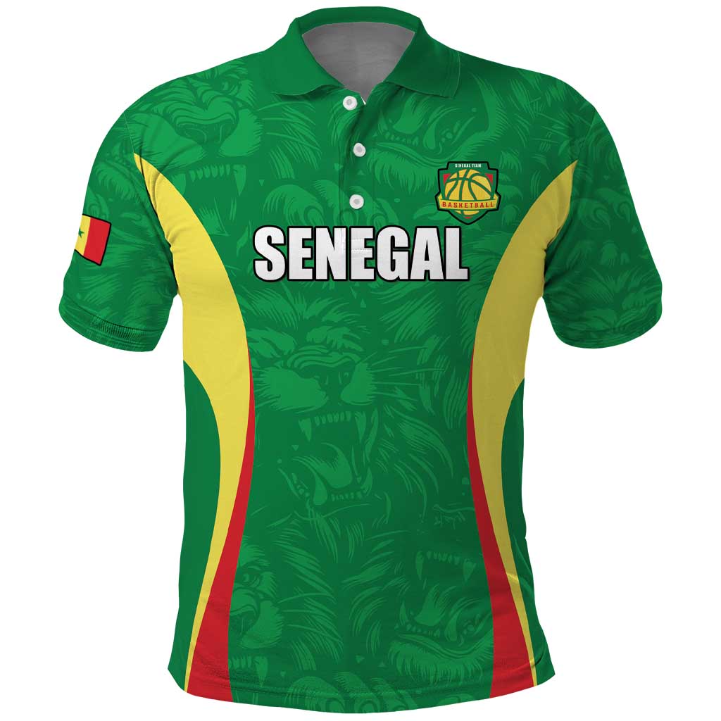 Custom Senegal Basketball Polo Shirt Go Champions Lions LT15