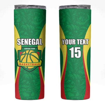 Afro Basketball Senegal Custom Skinny Tumbler Go Champions Lions LT15