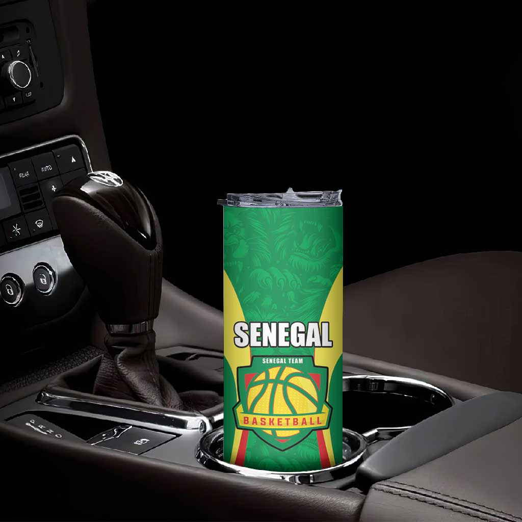 Afro Basketball Senegal Custom Skinny Tumbler Go Champions Lions LT15