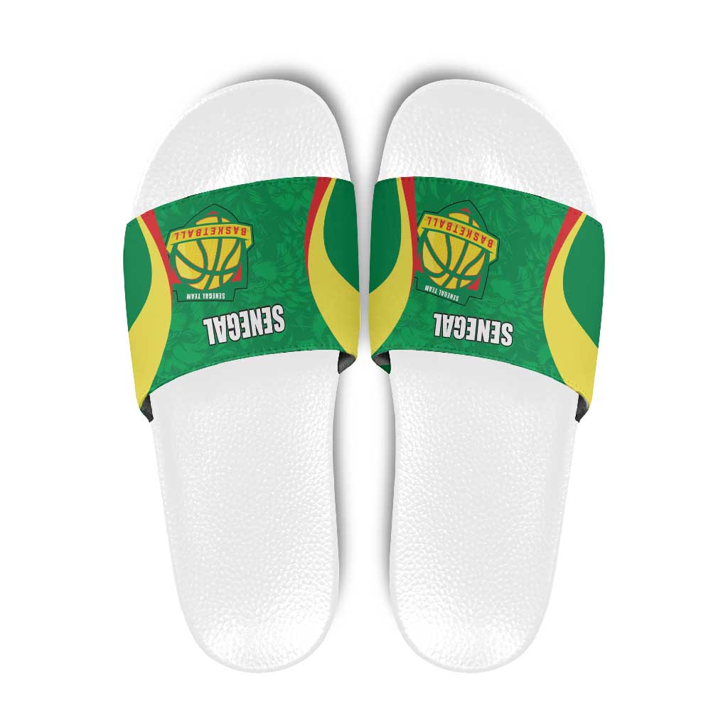Custom Senegal Basketball Slide Sandals Go Champions Lions LT15