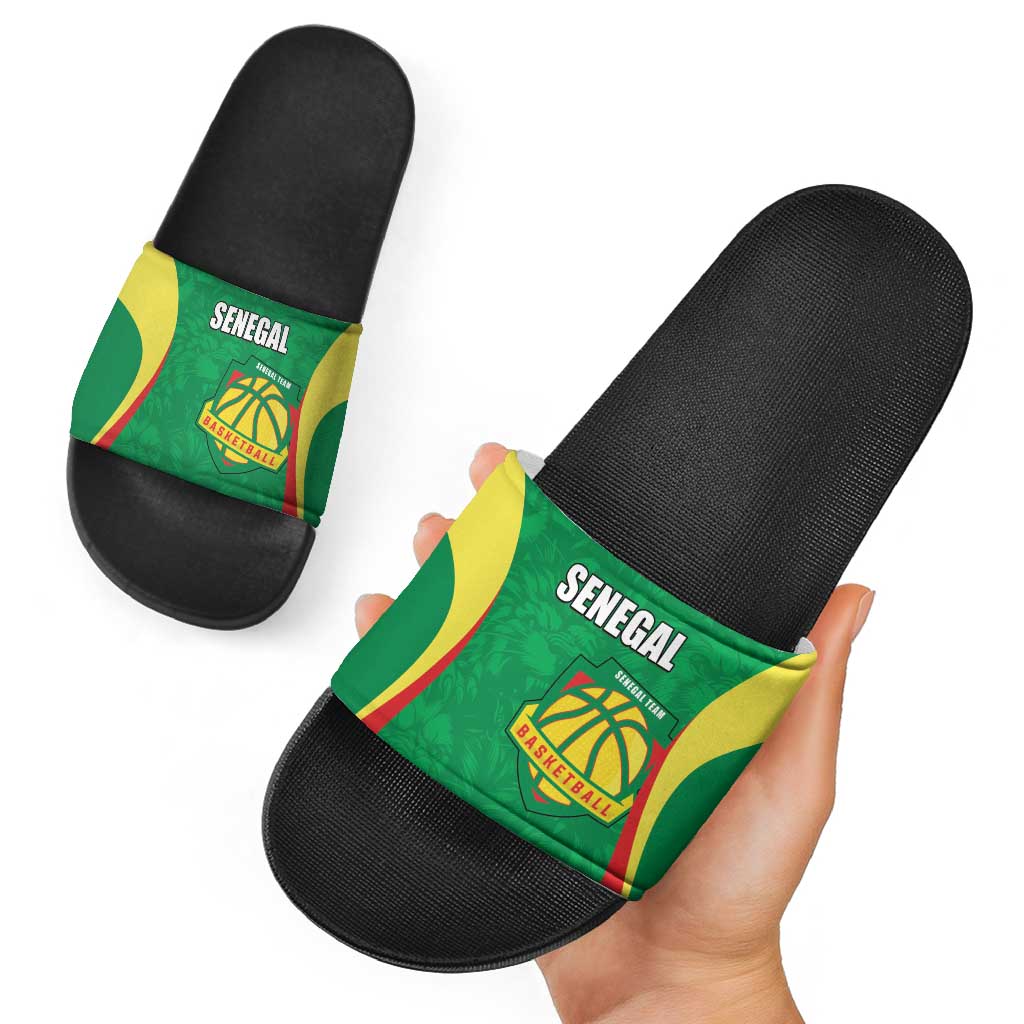 Custom Senegal Basketball Slide Sandals Go Champions Lions LT15
