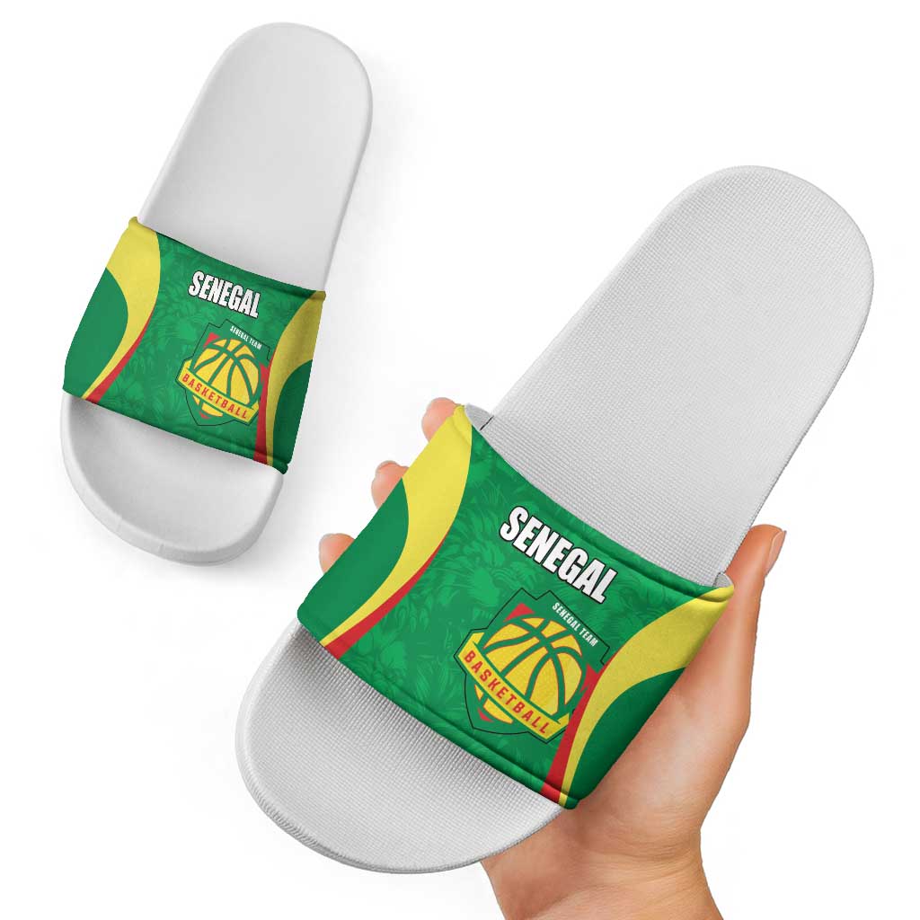 Custom Senegal Basketball Slide Sandals Go Champions Lions LT15