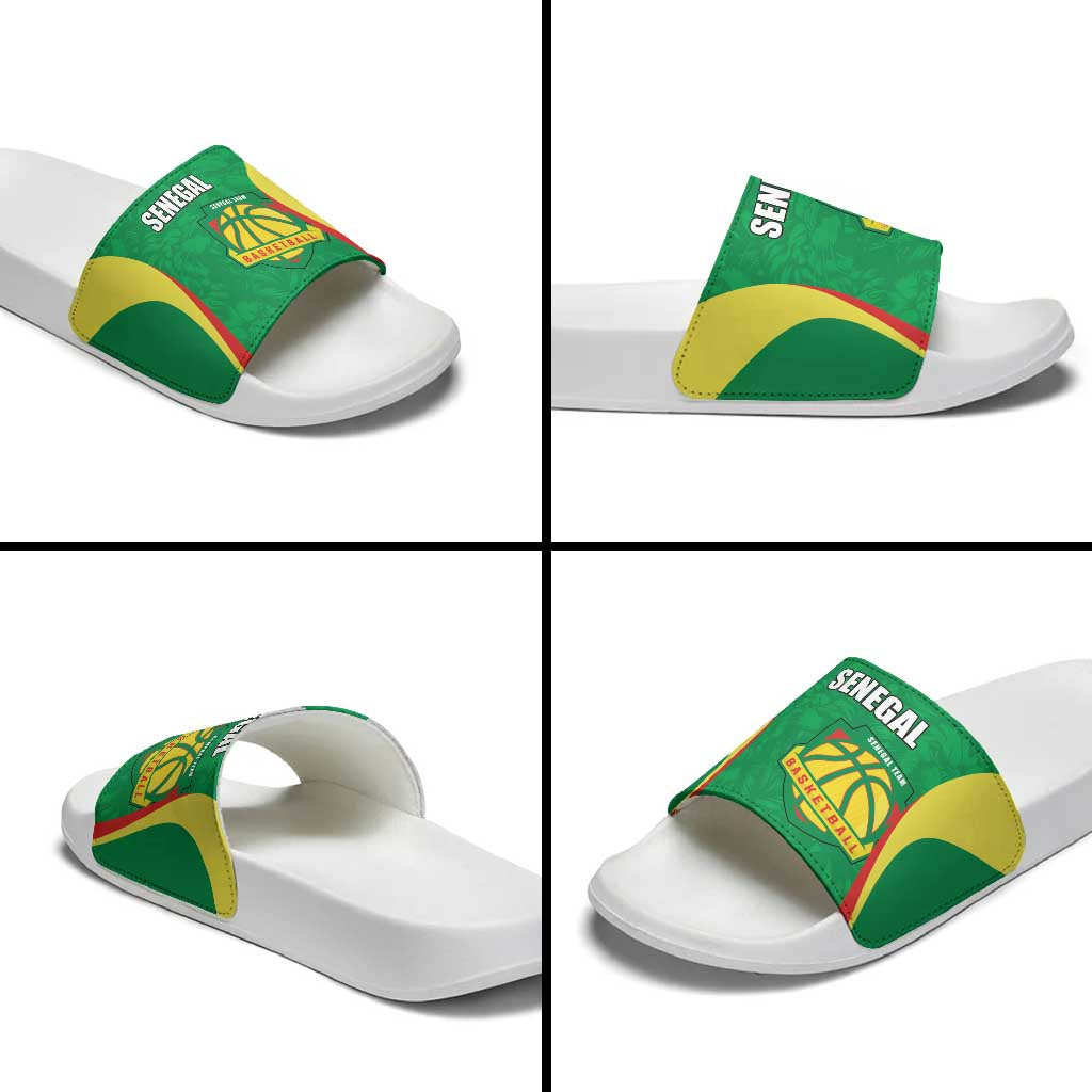 Custom Senegal Basketball Slide Sandals Go Champions Lions LT15