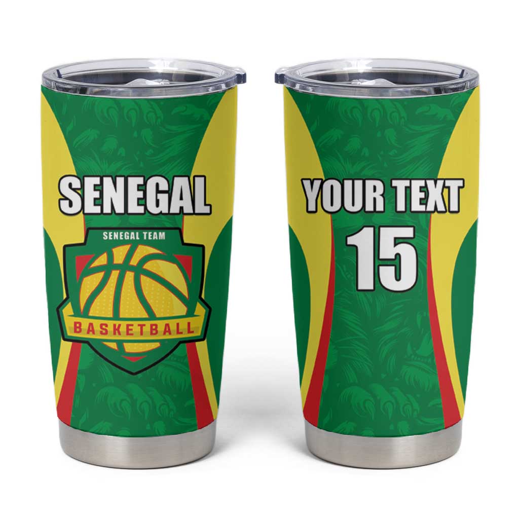 Afro Basketball Senegal Custom Tumbler Cup Go Champions Lions LT15