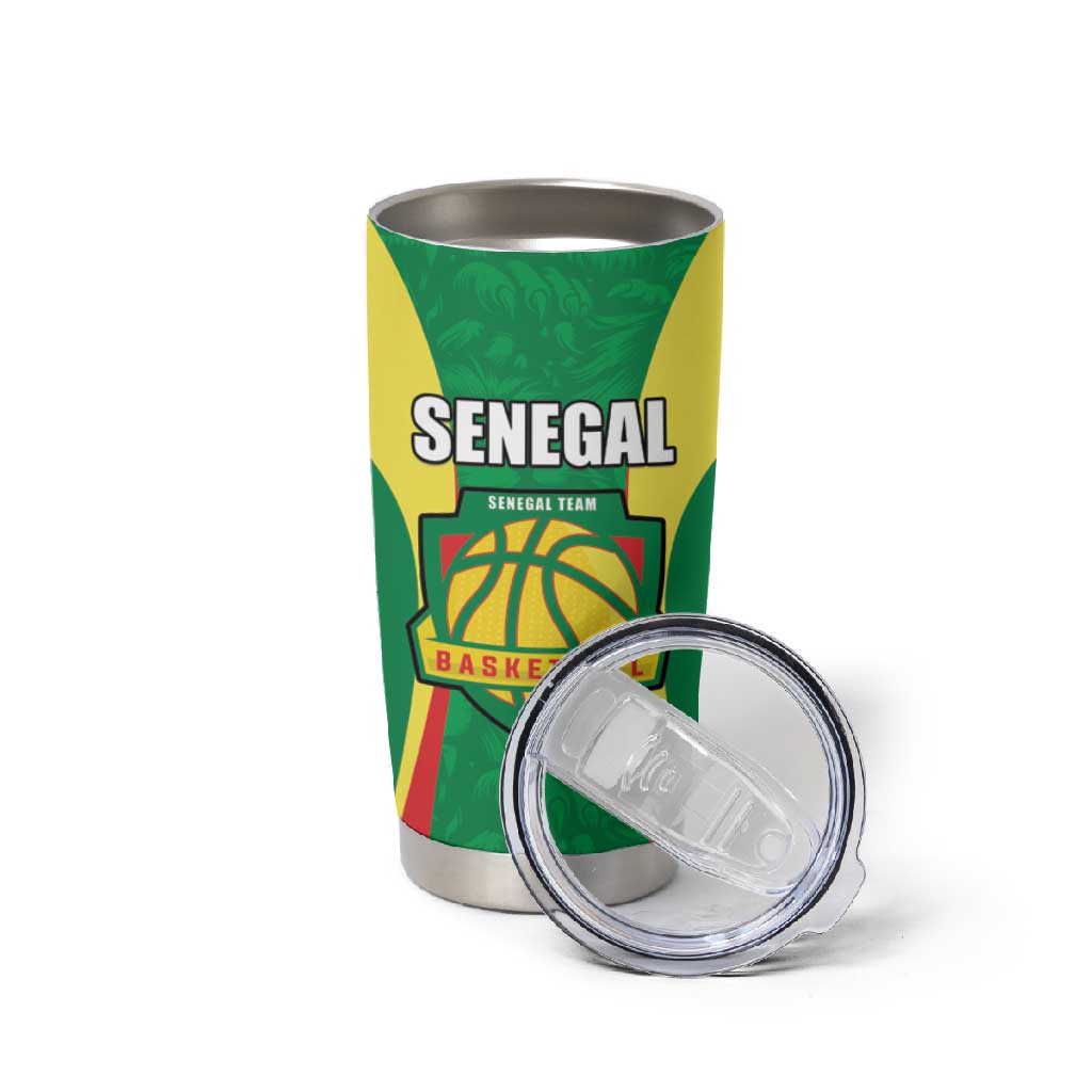 Afro Basketball Senegal Custom Tumbler Cup Go Champions Lions LT15
