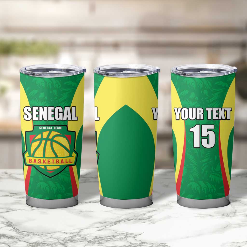 Afro Basketball Senegal Custom Tumbler Cup Go Champions Lions LT15
