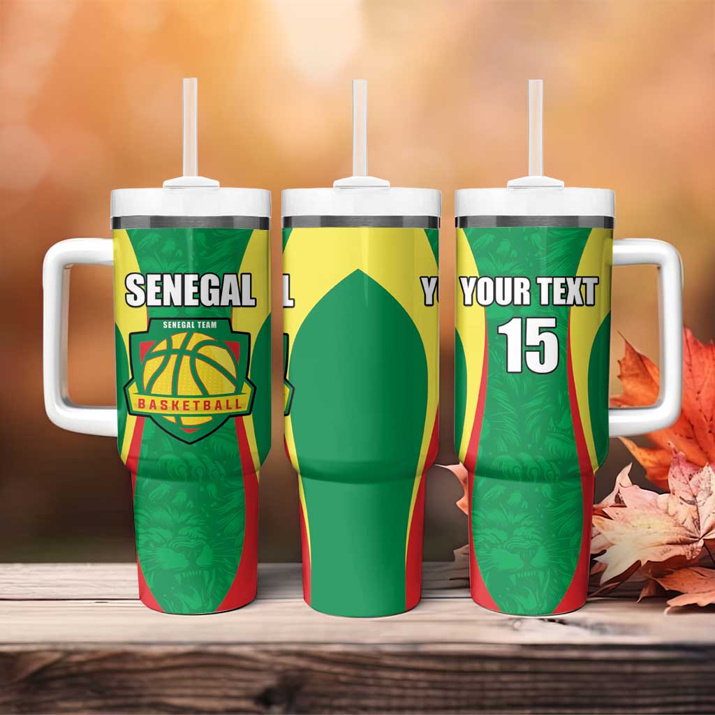 Afro Basketball Senegal Custom Tumbler With Handle Go Champions Lions LT15
