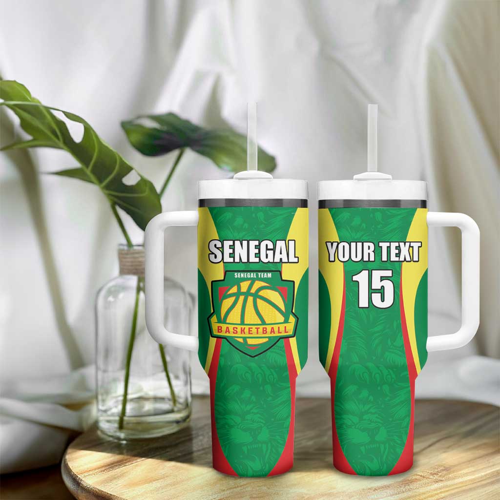 Afro Basketball Senegal Custom Tumbler With Handle Go Champions Lions LT15