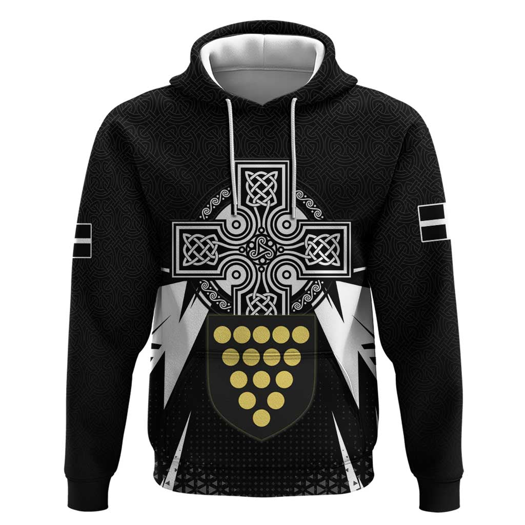 Cornwall Celtic Cross Hoodie Coat Of Arms With Celtic Pattern LT15