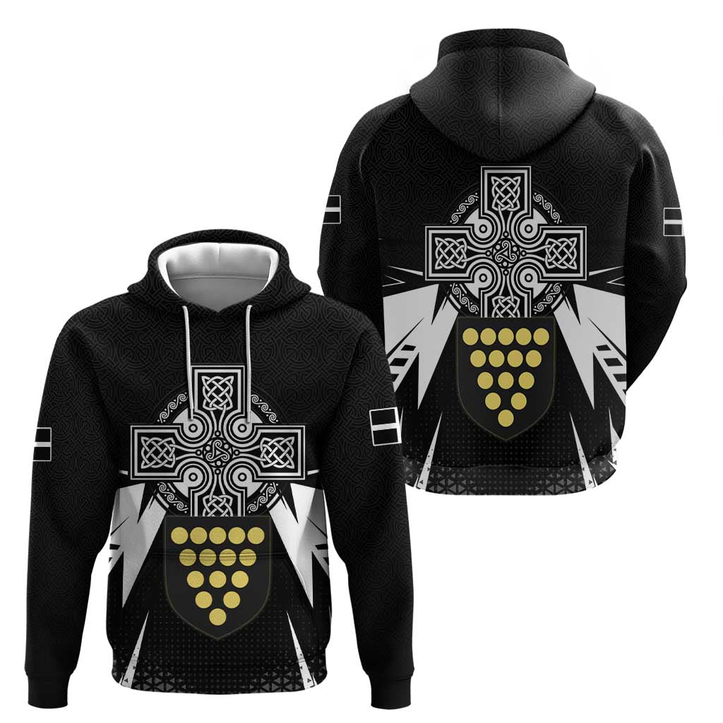 Cornwall Celtic Cross Hoodie Coat Of Arms With Celtic Pattern LT15
