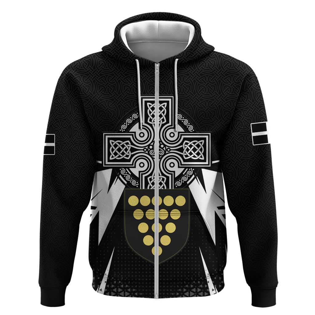 Cornwall Celtic Cross Hoodie Coat Of Arms With Celtic Pattern LT15