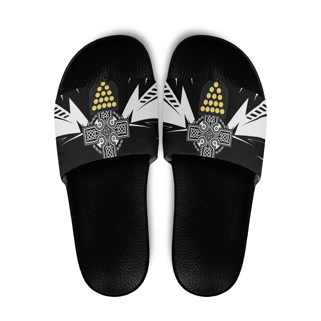 Cornwall Celtic Cross Slide Sandals Coat Of Arms With Celtic Pattern LT15