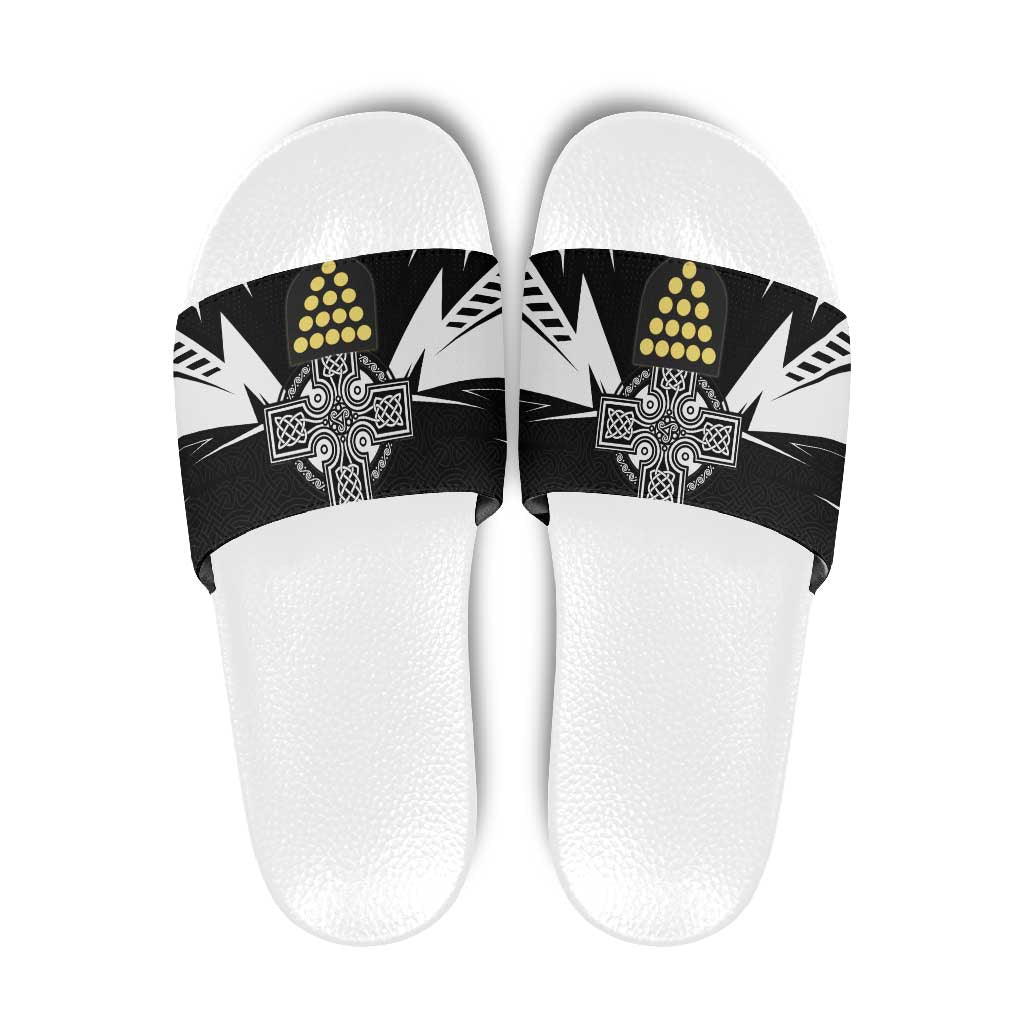 Cornwall Celtic Cross Slide Sandals Coat Of Arms With Celtic Pattern LT15
