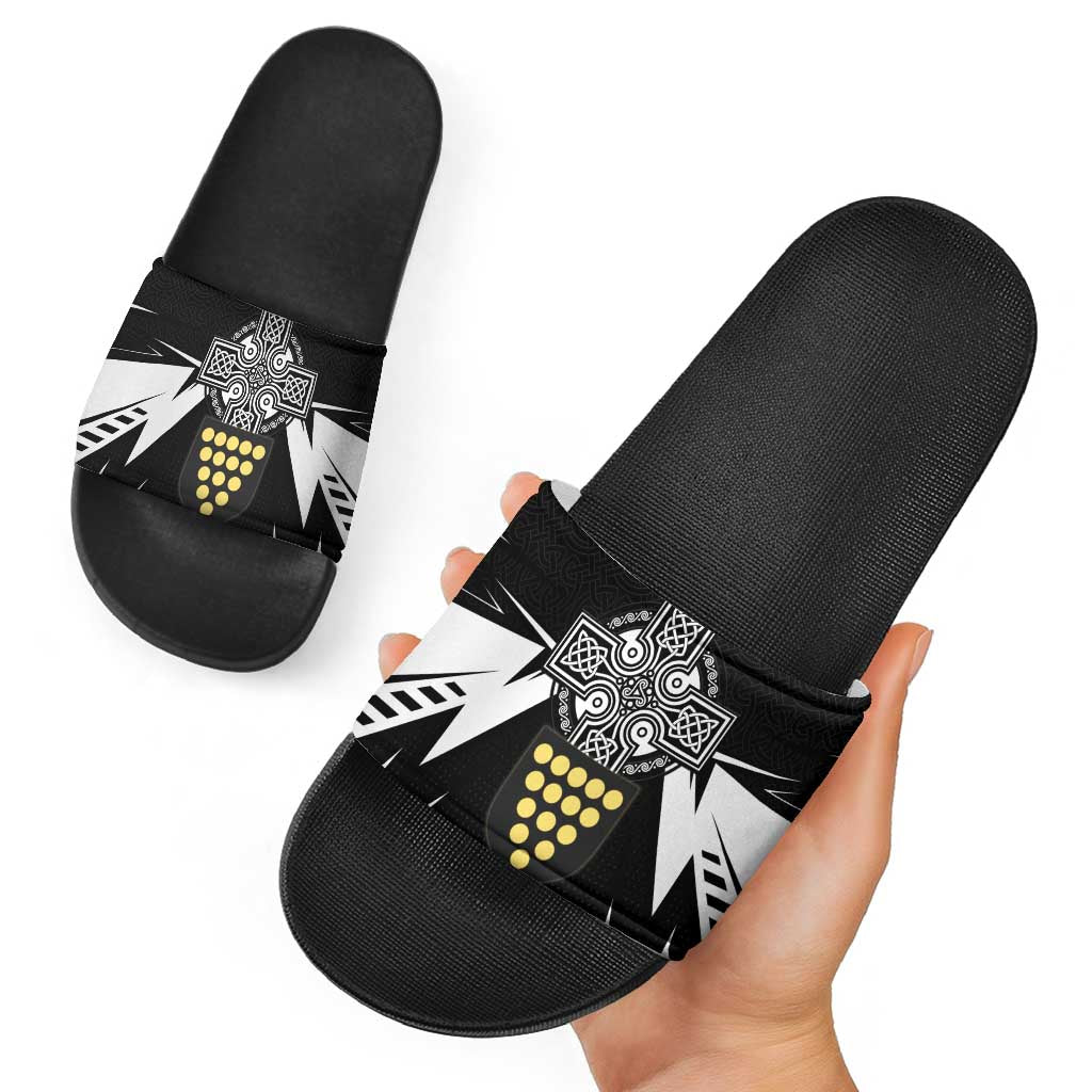 Cornwall Celtic Cross Slide Sandals Coat Of Arms With Celtic Pattern LT15
