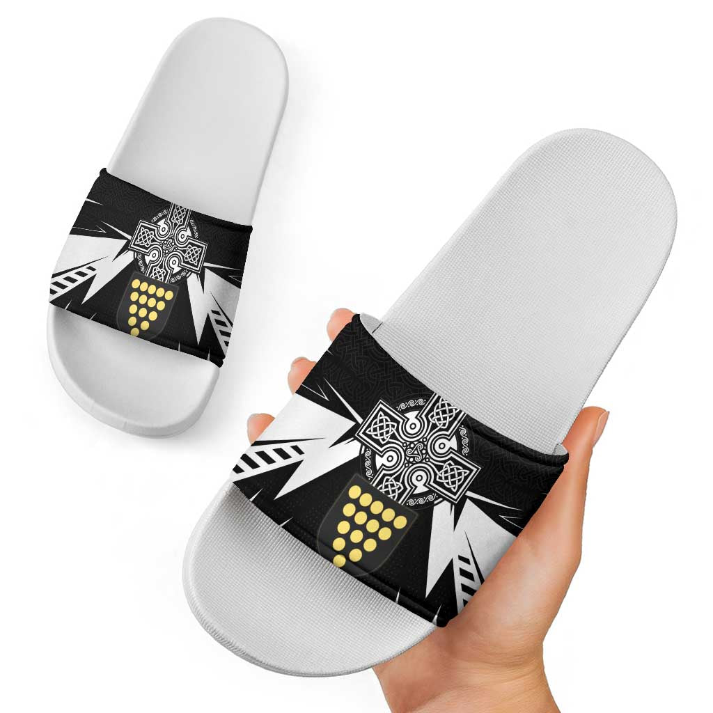 Cornwall Celtic Cross Slide Sandals Coat Of Arms With Celtic Pattern LT15