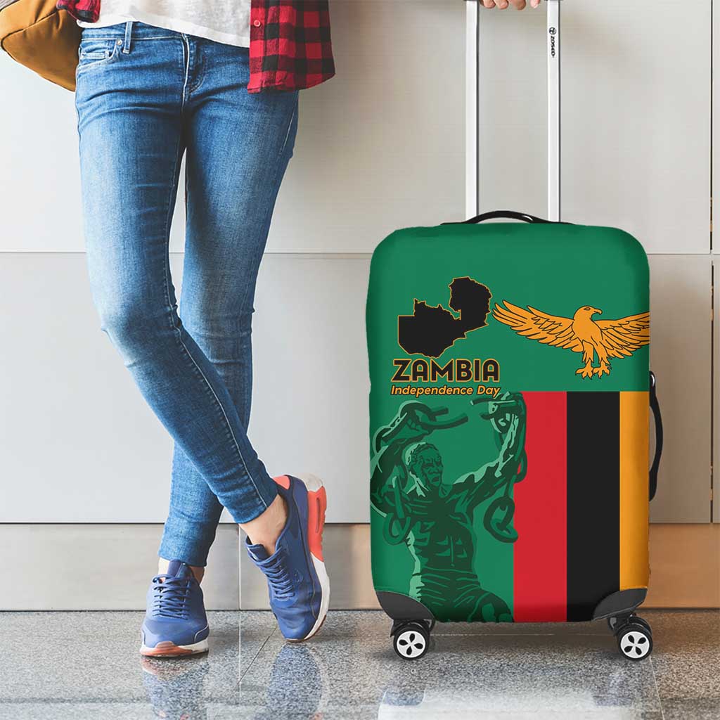 Zambia Independence Day Luggage Cover Lusaka Freedom Statue LT15
