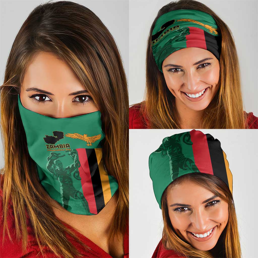 Zambia Independence Day Neck Gaiter Lusaka Freedom Statue LT15