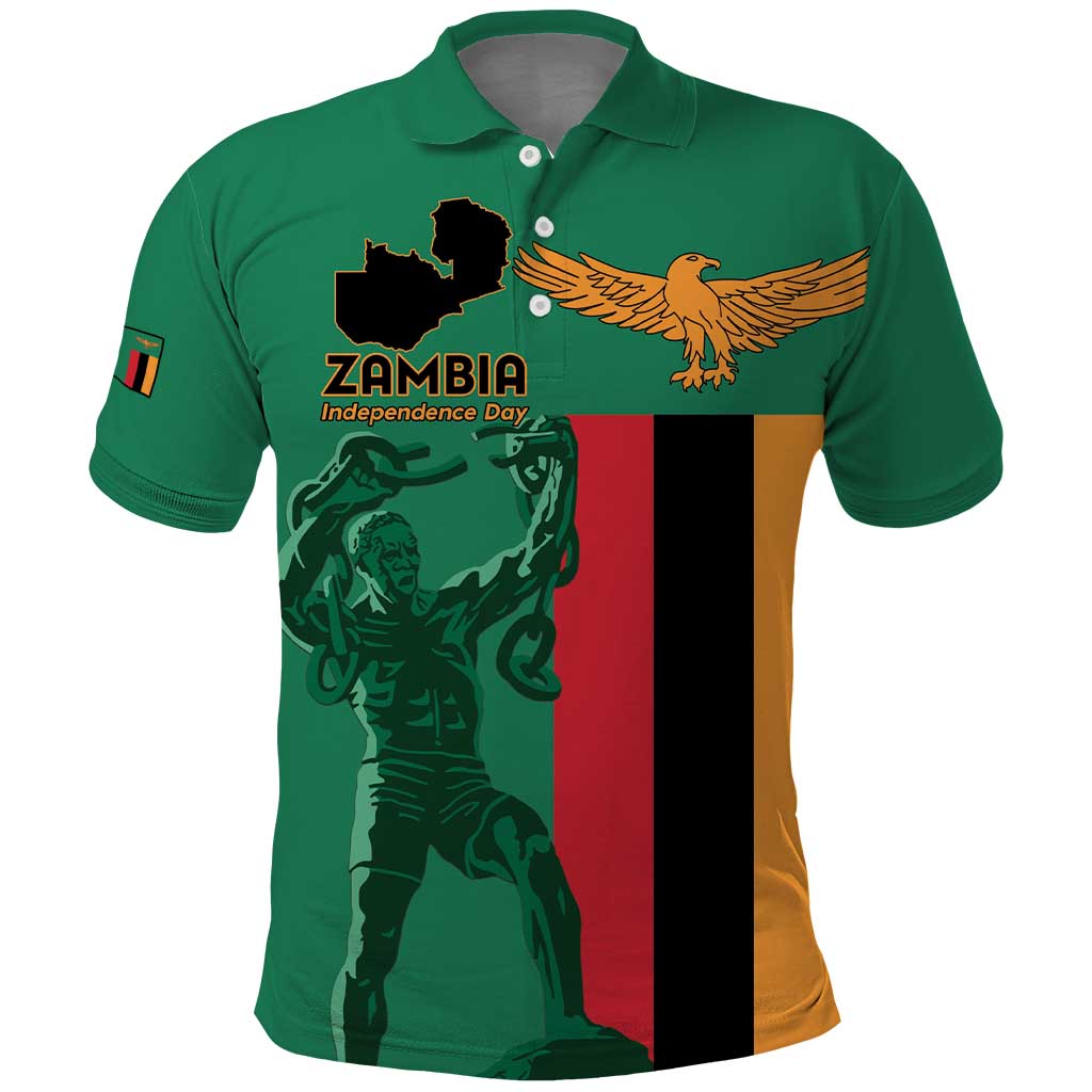 Personalized Zambia Independence Day Polo Shirt Lusaka Freedom Statue LT15