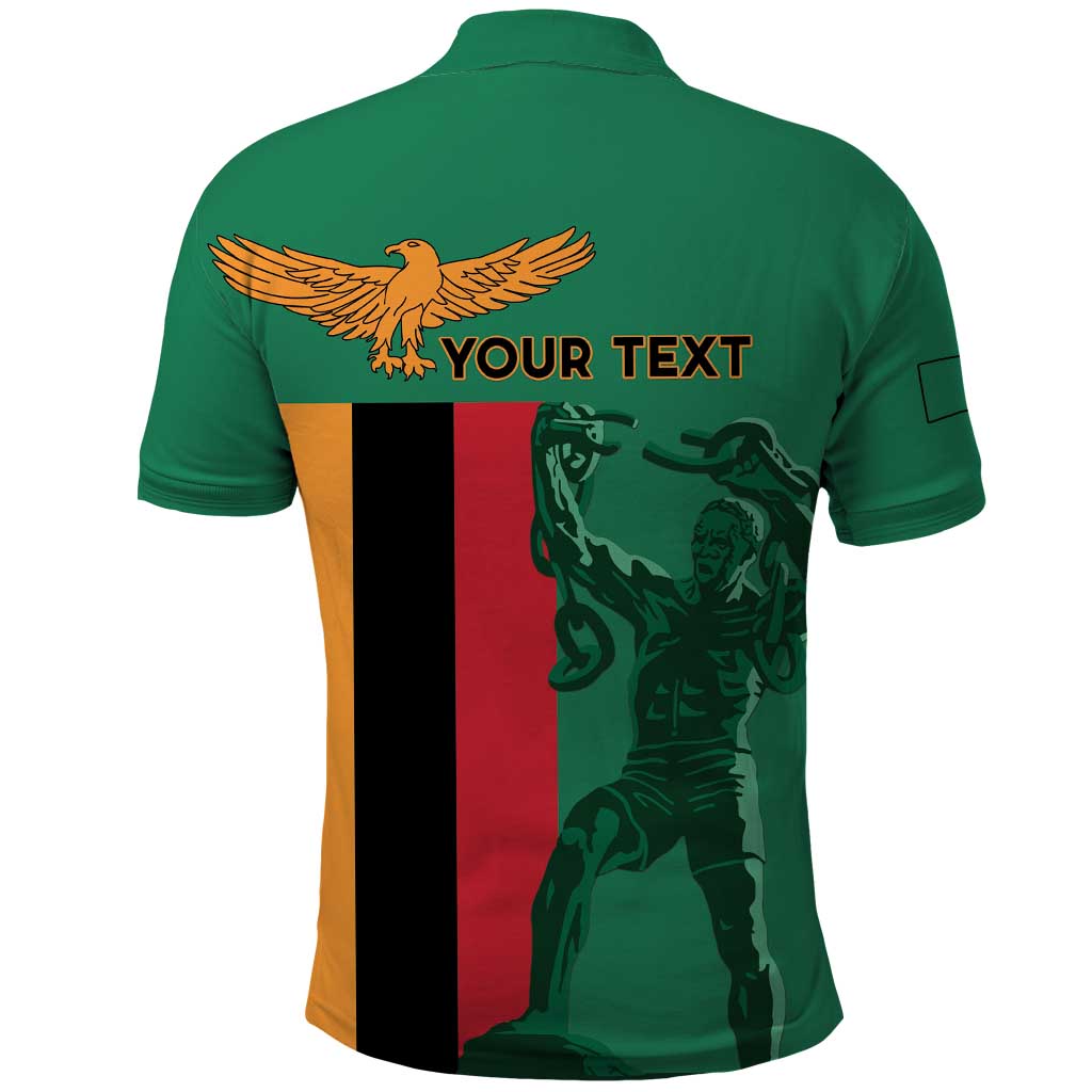 Personalized Zambia Independence Day Polo Shirt Lusaka Freedom Statue LT15